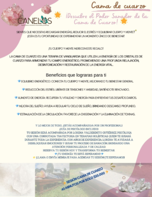 "Sesión de Cama de Cuarzo con Guía de Psicólogo"
